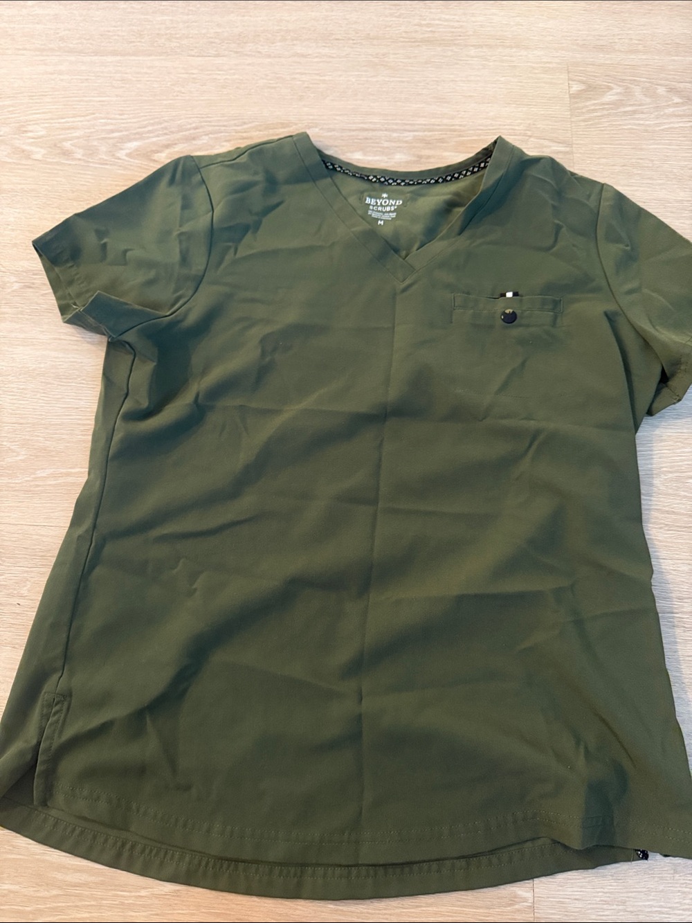 Olive green scrub top